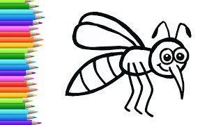 How to draw a mosquito . Drawing for beginners  / MimiDom Art