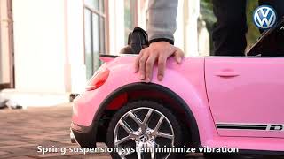 Uenjoy Volkswagen Beetle 12V Kids Electric Ride on Cars Battery Powered Motorized Vehicles