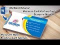 Business/Visiting Card Design in Ms Word || Ms Word Tutorial