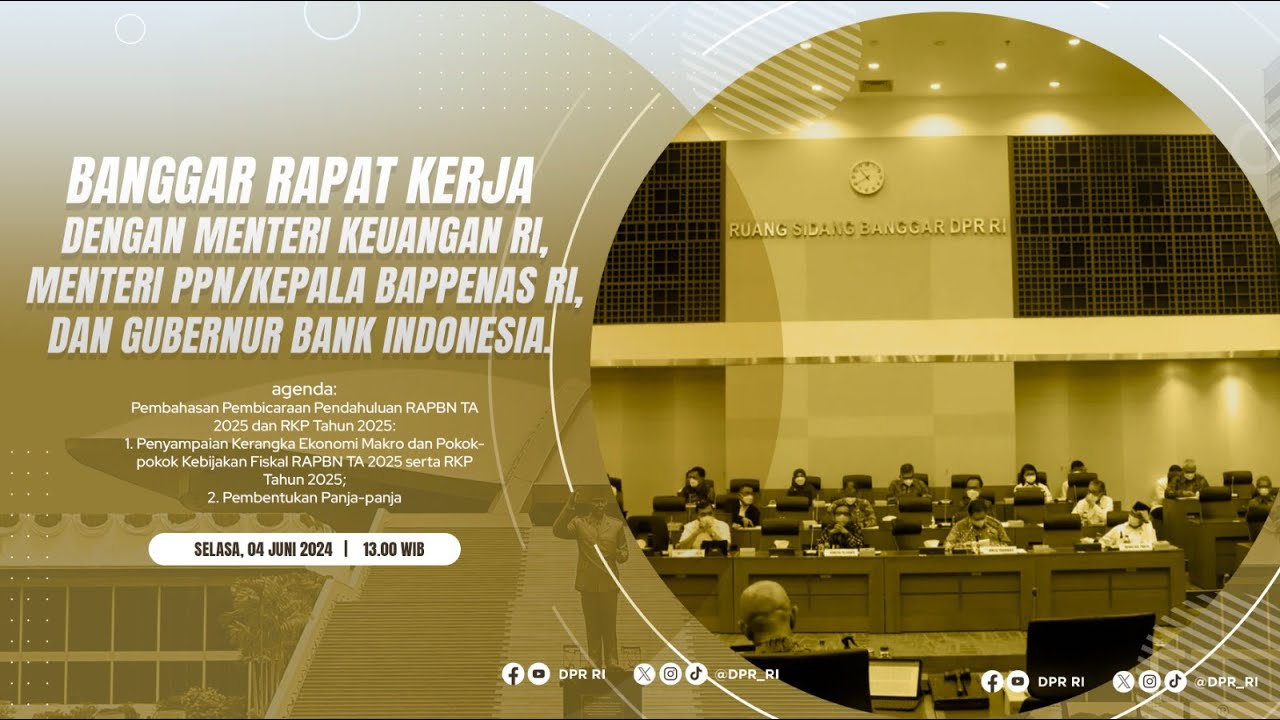 Breaking News Banggar Dpr Ri Rapat Kerja Dengan Menkeu Menteri Ppn