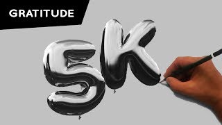 5K Balloon Drawing Time-lapse | Thanking 5K Subscribers