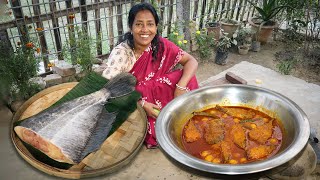 সাড়ে সতেরো কেজির বোয়াল মাছের লেজা এনে দেশি আলু দিয়ে রাঁধলাম | Boal fish curry