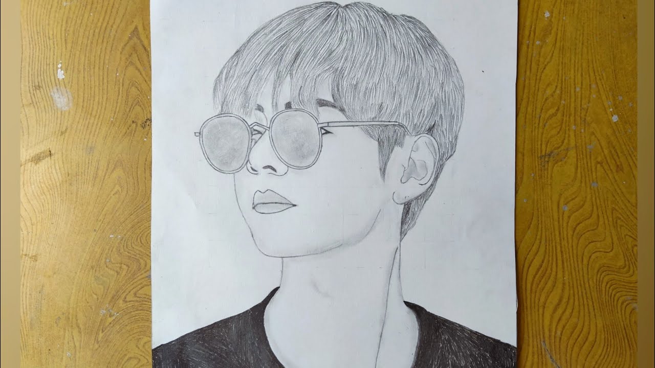 Drawing BTS - V(Taehyung)|방탄소년단|Kim Taehyung Sketch Step By Step ...