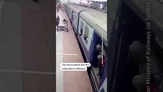 Passenger saved from fall under India train