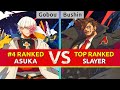 GGST ▰ Gobou (#4 Ranked Asuka) vs Bushin (TOP Ranked Slayer). High Level Gameplay