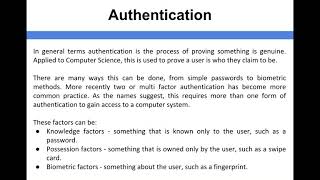 Network Security - Authentication