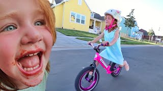 ADLEY LEARNS TO RIDE A BIKE!! What we do Before Bedtime with the Family, and SPAGHETTI 🍝
