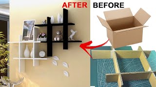 DIY wall shelf decor | Minimalist wall shelves using Cardboard | Easy Craft