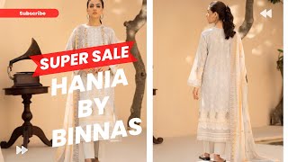 HANIA BY BINNAS CODE #5 #2023 #karachiwholesale #sale #gulljee #embroidered #chiffondupatta #cutwork