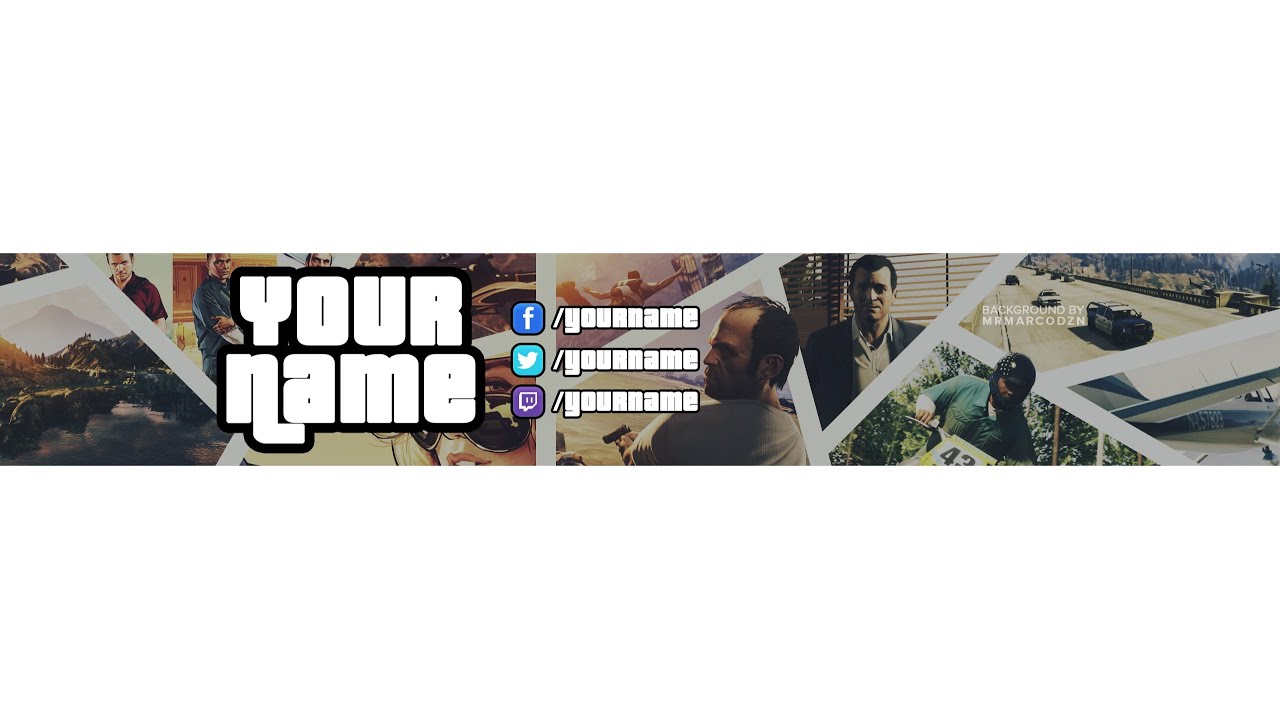 FREE Grand Theft Auto V Youtube Banner Template - YouTube