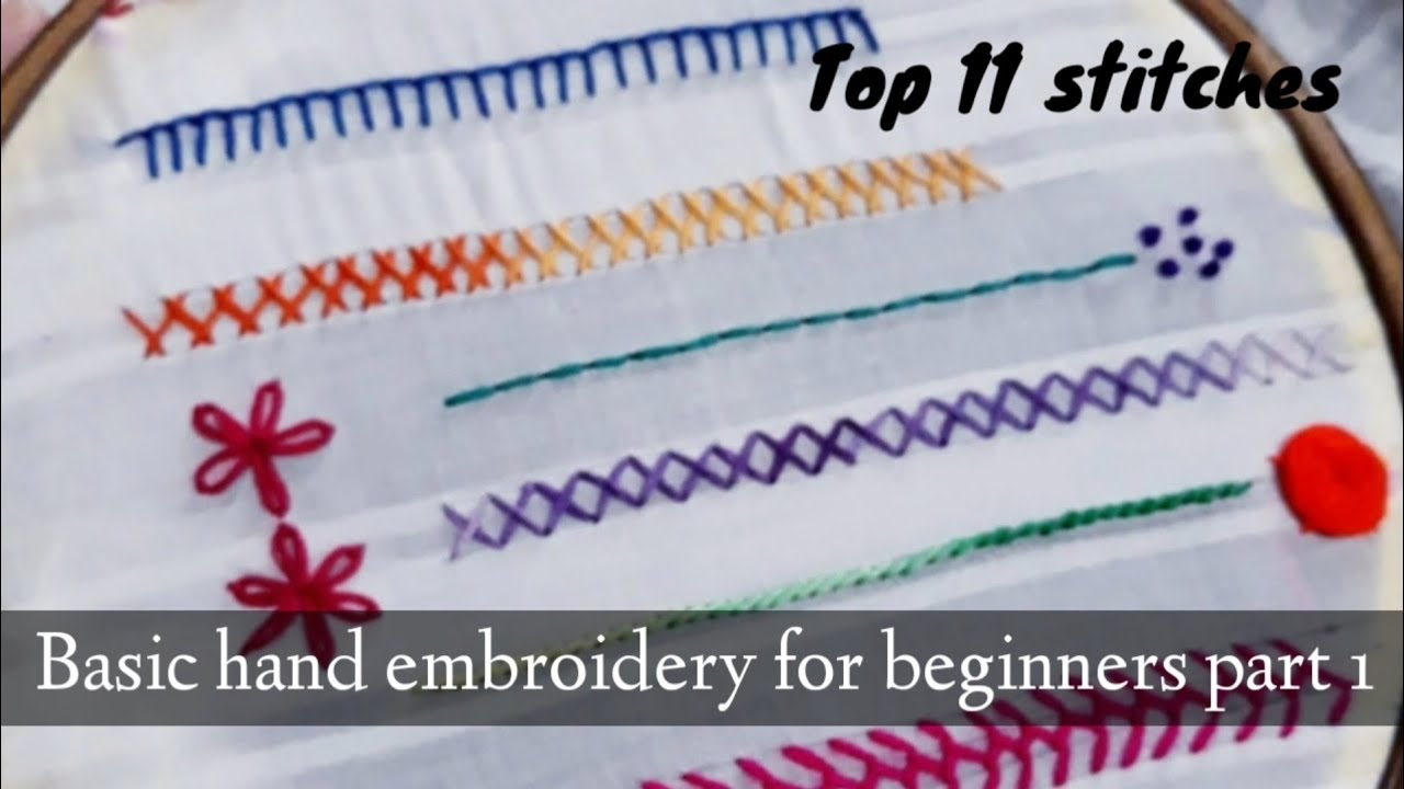 নতুন দের জন্য বেসিক হাতের কাজ/Basic Hand Embroidery For Beginners Part ...