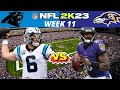 NFL 2K23 Mod - Panthers vs. Ravens Week 11 Post Game Highlights - CPU vs CPU