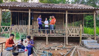 Azo's single father has almost finished his bamboo house