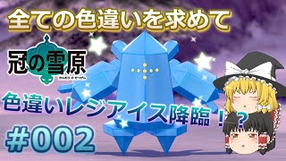 【ポケモン剣盾】色違いレジアイス降臨！？　遭遇シーンでまさかのアクシデント･･･　【冠の雪原、伝説の色違いを求めて#002】