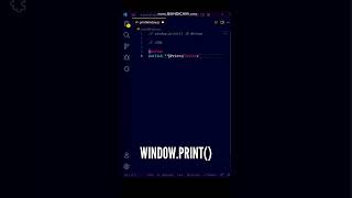 😋😋 Print Content of Page using window.print() JavaScript Method #shorts #javascript #programming