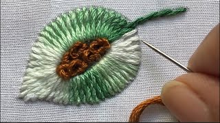 new latest embroidery design/ easy and beautiful leaf design