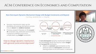 EC'21 Flash Video: Non-Clairvoyant Dynamic Mechanism Design with Budget Constraints and Beyond