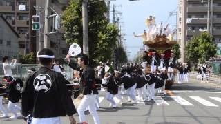 2014大阪市だんじり祭り平野区　加美正覚寺、試験曳き②やりまわし（平成26年6月29日）