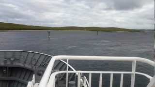 Onboard Shetland Islands Council Ferry - MV DAGALIEN - leaving Ulsta, Yell and heading to Toft