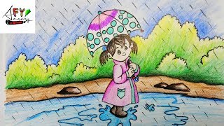 35 Ideas For Rainy Season Pavsat Khelnari Mule Drawing Cine Regard