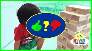 GIANT JENGA CHALLENGE! Parent vs Kid Family Fun Game for Kids Playtime with Angry - Video Review