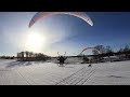 beautiful winter flight with paramotor