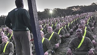 Marine Corps Recruits Undergoing Initial Strength Test