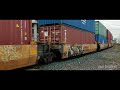 *cn 100* up close cn rail double stack freight train