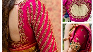 🩷 heavy aari work  Stunning Bridal Blouse Designs | Pink Maggam Work Blouse Design / blouse designs