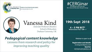 Vanessa Kind Webinar - Pedagogical Content Knowledge