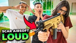 TESTAMOS UMA SCAR DO FREE FIRE DA VIDA REAL NA LOUD!! (AIRSOFT)