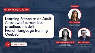 Webinar:  A review of current best practices in adult French-language training in Québec