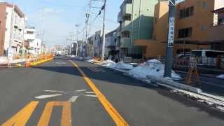 残り雪。高砂１丁目~西小岩５丁目（車載動画）葛飾、江戸川Tokyo,軽トラ編。