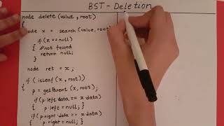 Binary Search Tree - Deletion Pseudo Code