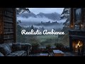 🌧️ Cozy Castle Fireplace & Rainy Foggy View for Sleep & Relaxation | No Ads | Misty Highlands 🕯️🔥
