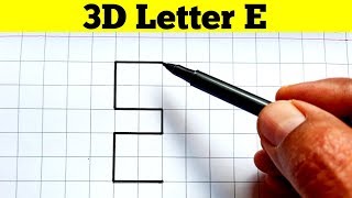 3D Drawing || How To Draw 3D Drawing E Step By Step || Easy Drawing