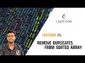 26. Remove Duplicates from Sorted Array (Leetcode solution)