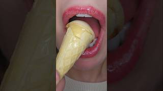 ASMR Satisfying Eating Honey Dipped Ice-cream 🍦#asmr #honey #satisfying