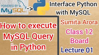 How to execute MySQL query in Python || Lecture 01 || Interface Python with MySQL || Class 12 Board