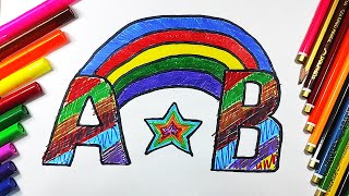 draw a rainbow and Draw letters A and B