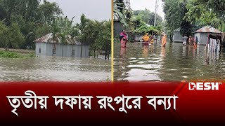 উজানের ঢলে তিস্তার পানি বিপৎসীমার ওপরে, রংপুরে বন্যার আশঙ্কা | Rangpur Flood | Desh TV