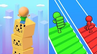 Bridge Race Vs Cube Surfer⚫️🔵🟤Max All New Levels Gameplay K1N2