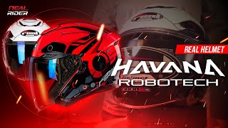 Real Review : หมวก Open Face Real รุ่น Havana ลาย  Robotech