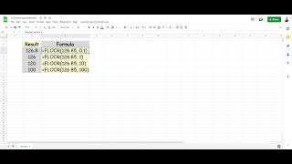 Use Floor Function in Google Sheet