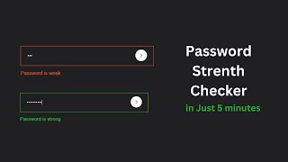 Create a Password Strength Checker with HTML, CSS & JavaScript | Web Development Tutorial
