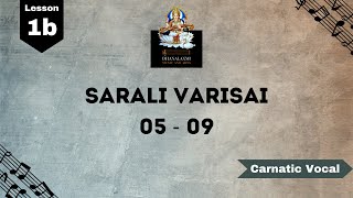 Carnatic music lessons for beginners | Sarali Varisai 05 – 09 | (Lesson 1b)