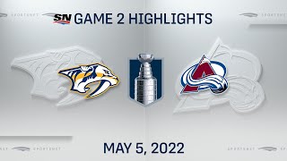 NHL Game 2 Highlights | Predators vs. Avalanche - May 5, 2022