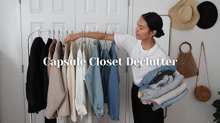 decluttering my ENTIRE closet | minimalism + capsule wardrobe tips for beginners