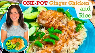 Coconut Ginger Chicken + Savory Peanut Sauce Over Rice | Single - Pan Recipe