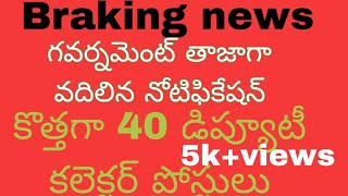 గవర్నమెంట్ లో కొత్తగా 40 డిప్యూటీ  కలెక్టర్ పోస్టులు ఉత్తర్వులుllppjobs